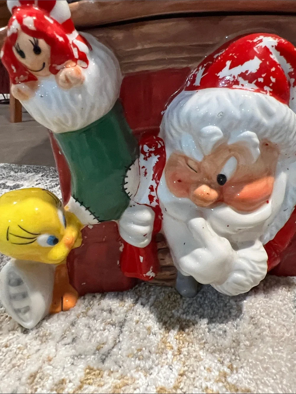 Warner bros studio 1999 Christmas tweety Sylvester Santa as is z96